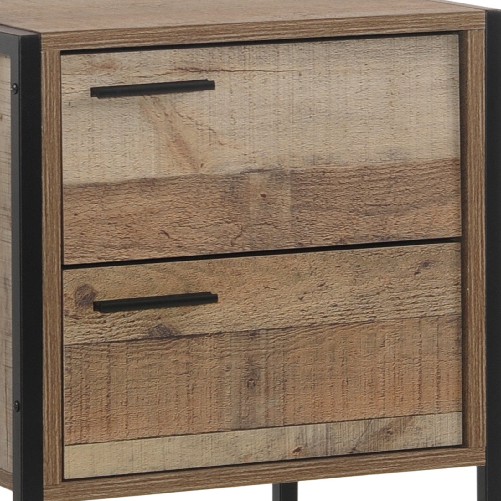 Bedside Table Two Drawers in Oak Colour
