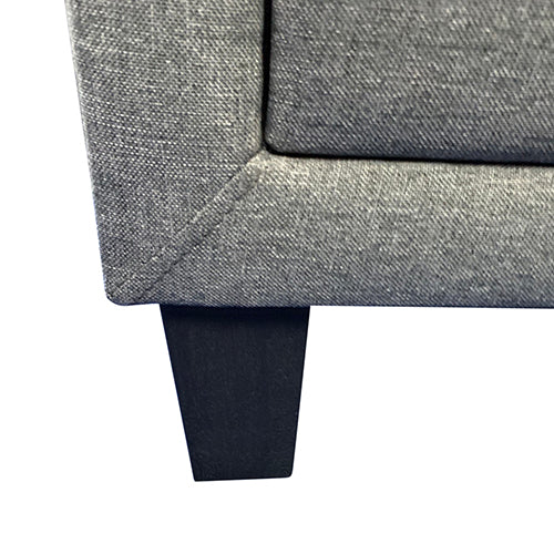 Bedside Table 2 drawers Upholstered Fabric in Light Grey