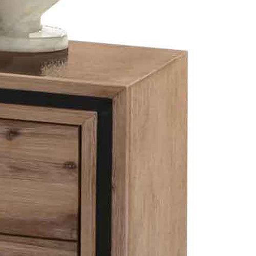 Bedside Table Two Drawer in Sliver Brush Colour