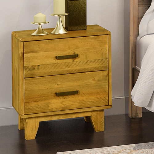 No Assembly required! Bedside Table 2 drawers in Light Brown
