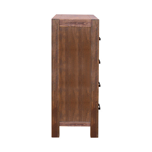 No assembly required! Tallboy with 4 Storage Drawers Solid Wooden in Chocolate Colour