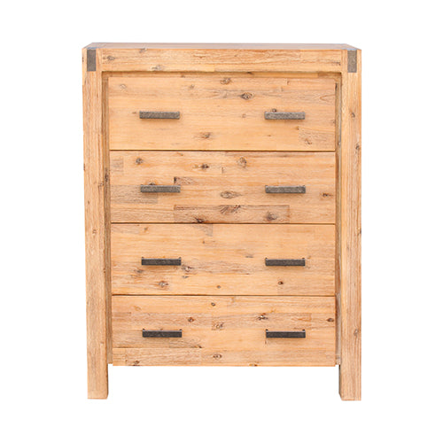 Tallboy with 4 Storage Drawers  - Oak Colour