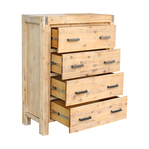 Tallboy with 4 Storage Drawers  - Oak Colour