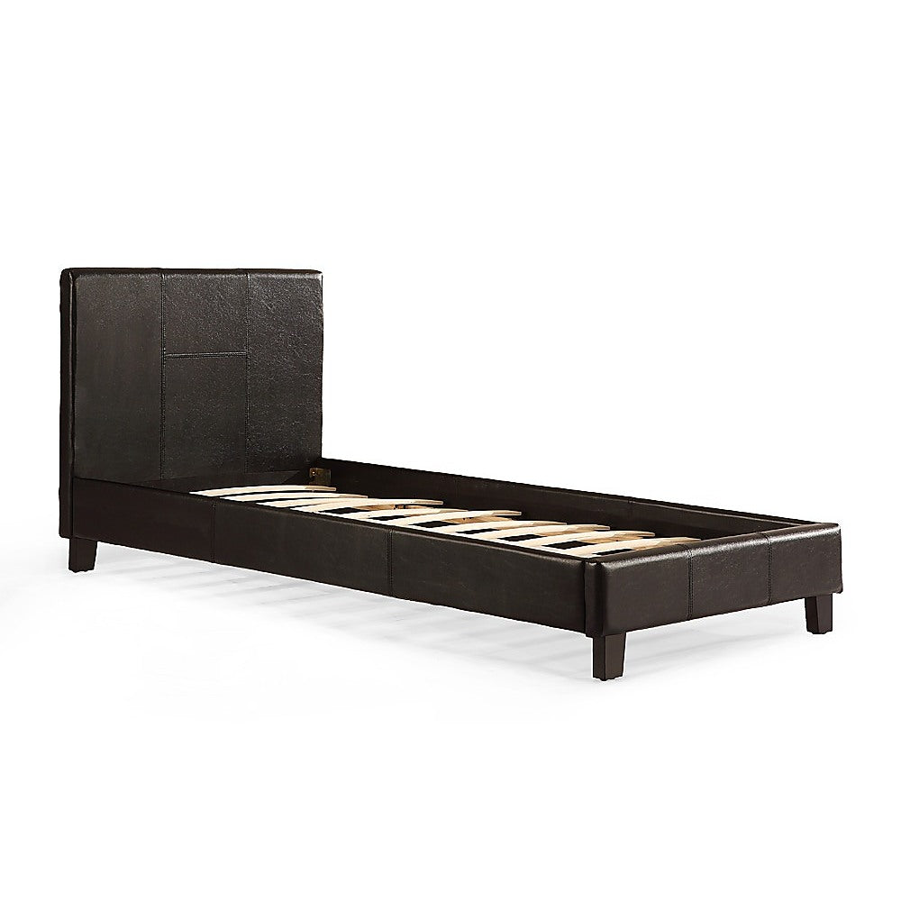 Out of Stock! Single Size Bed Frame PU Leather - Black