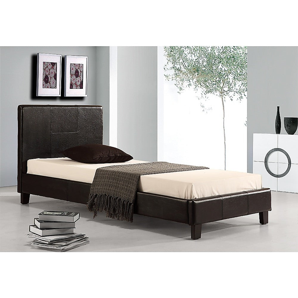 Out of Stock! Single Size Bed Frame PU Leather - Black