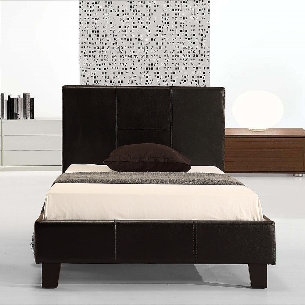 Out of Stock! Single Size Bed Frame PU Leather - Black