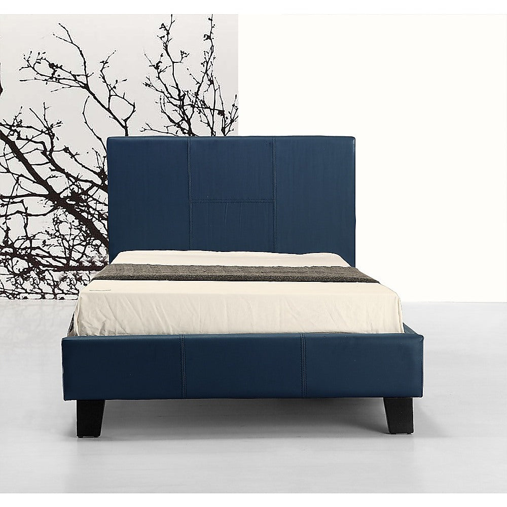 Out of Stock! Single Size Bed Frame PU Leather - Blue