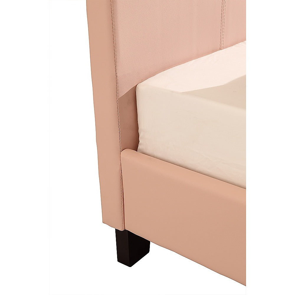Out of Stock! Single Size Bed Frame PU Leather - Pink
