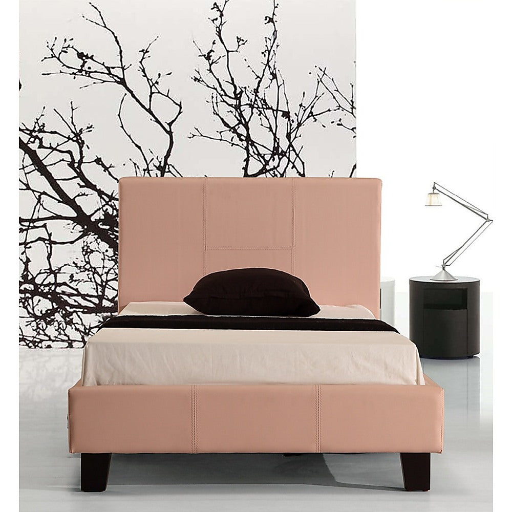 Out of Stock! Single Size Bed Frame PU Leather - Pink