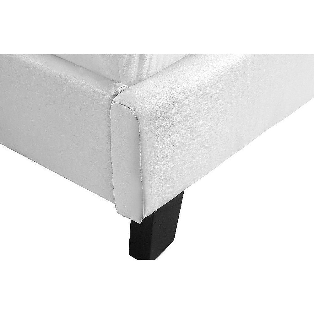 Out of Stock! Double Size Bed Frame PU Leather - White