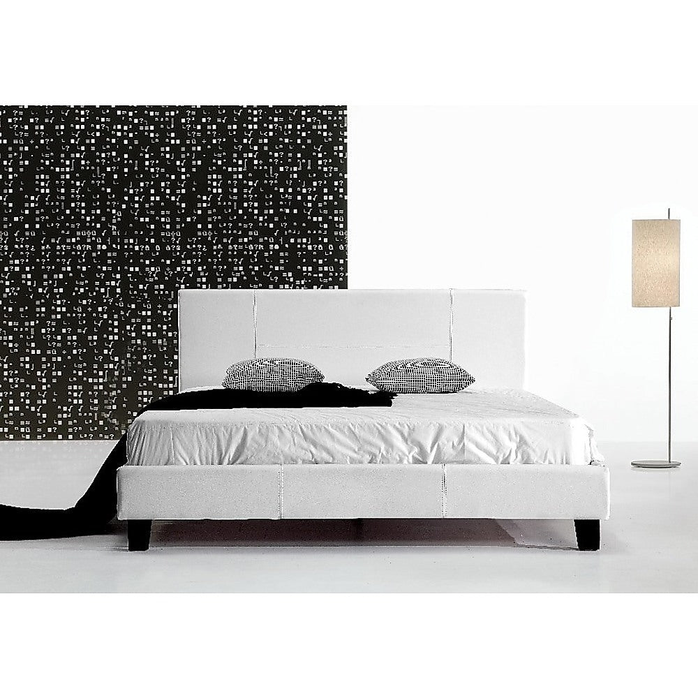 Out of Stock! Queen PU Leather Bed Frame White