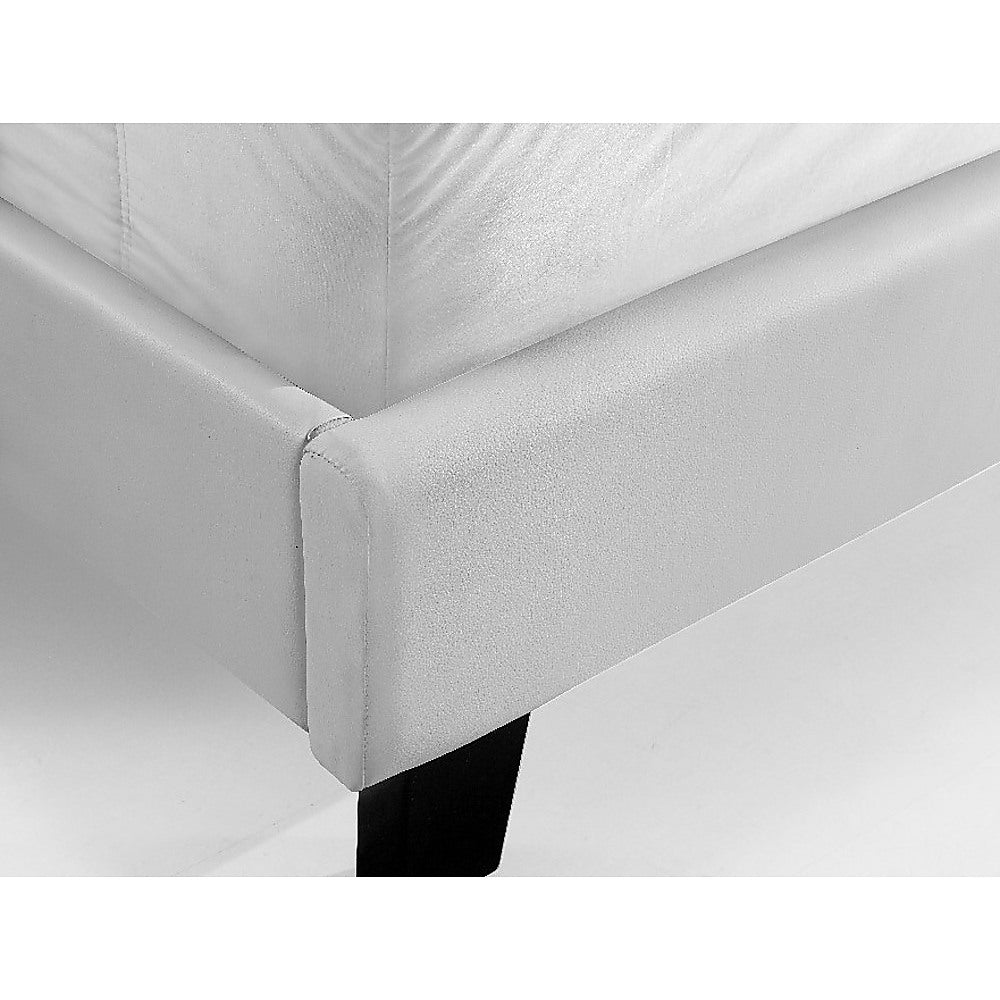 Out of Stock! King Bed Frame PU Leather - White