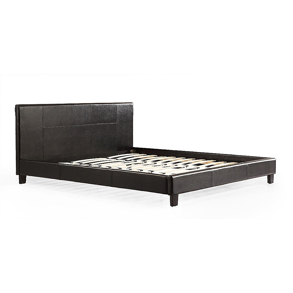 Out of Stock! King Bed Frame PU Leather - Black