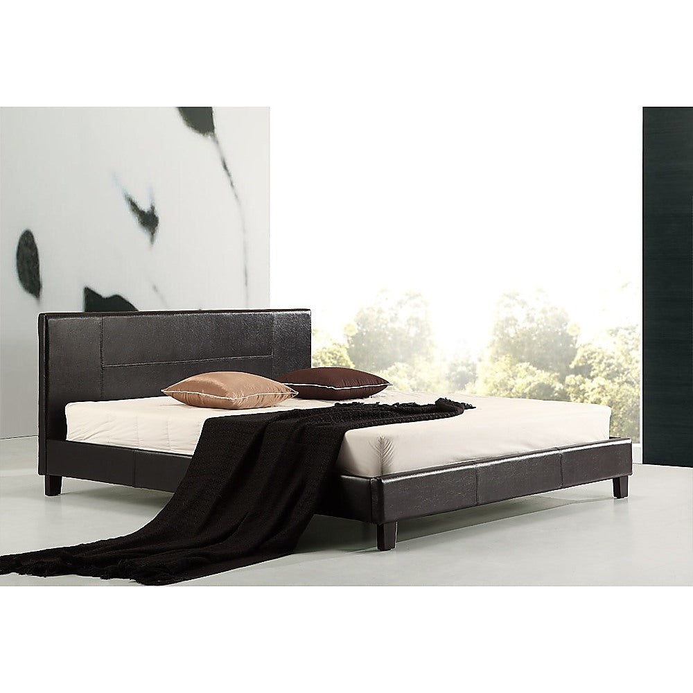 Out of Stock! King Bed Frame PU Leather - Black