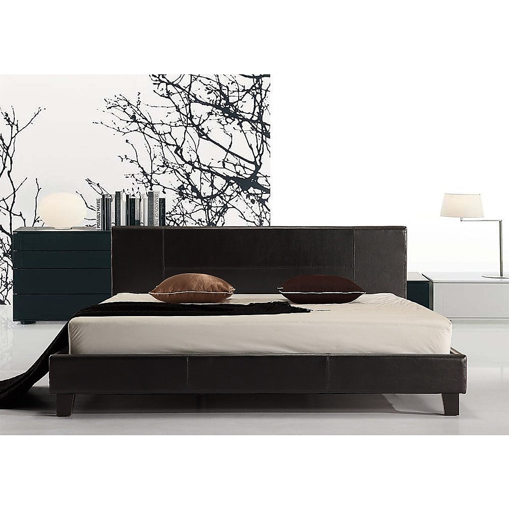 Out of Stock! King Bed Frame PU Leather - Black