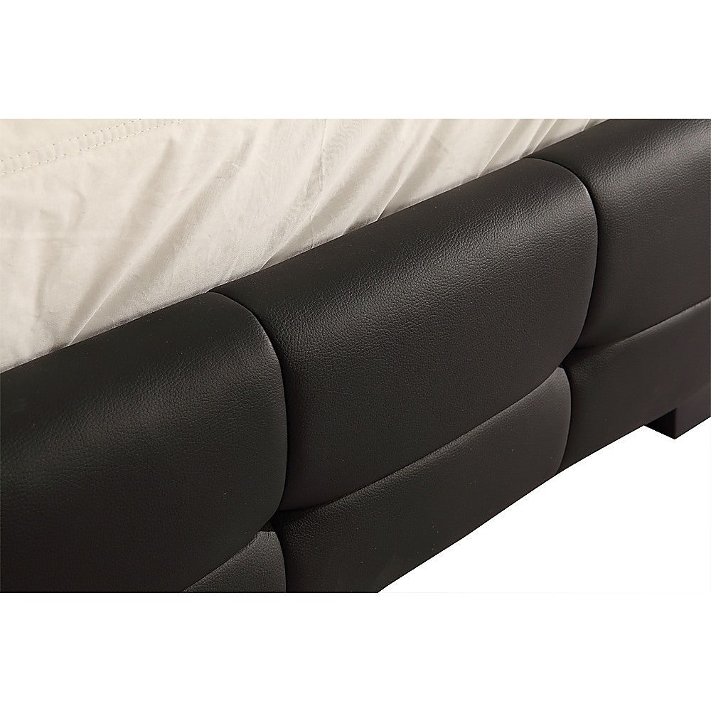 Out of Stock! Double Size Bed Frame With Tufted Headboard - Black