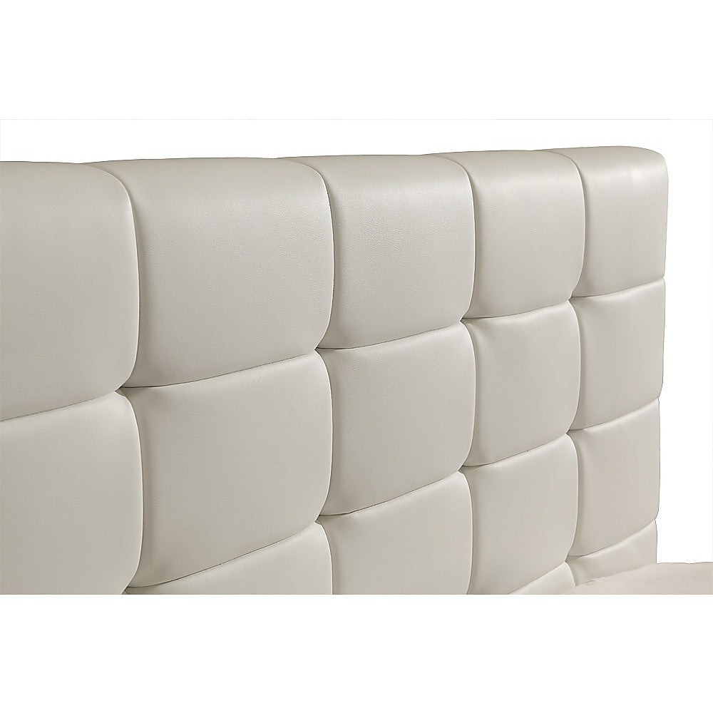 Out of Stock! Queen PU Leather Deluxe Bed Frame White