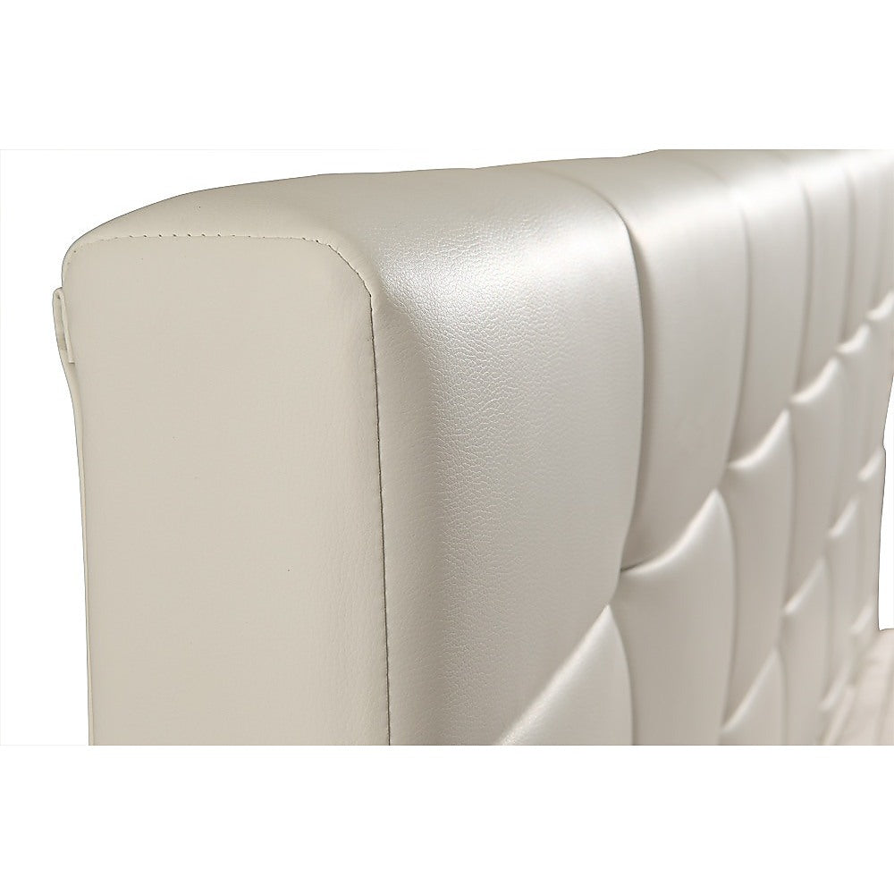 Out of Stock! Queen PU Leather Deluxe Bed Frame White