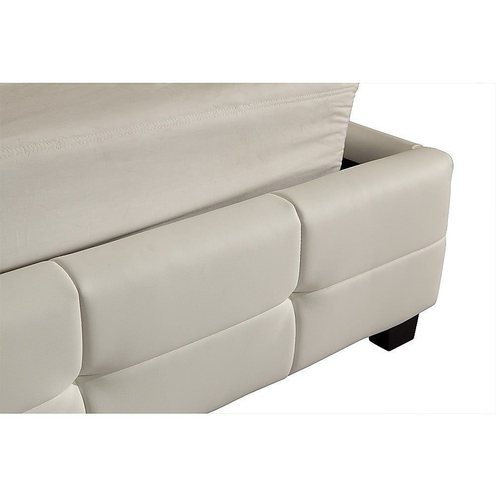 Out of Stock! King PU Leather Deluxe Bed Frame White