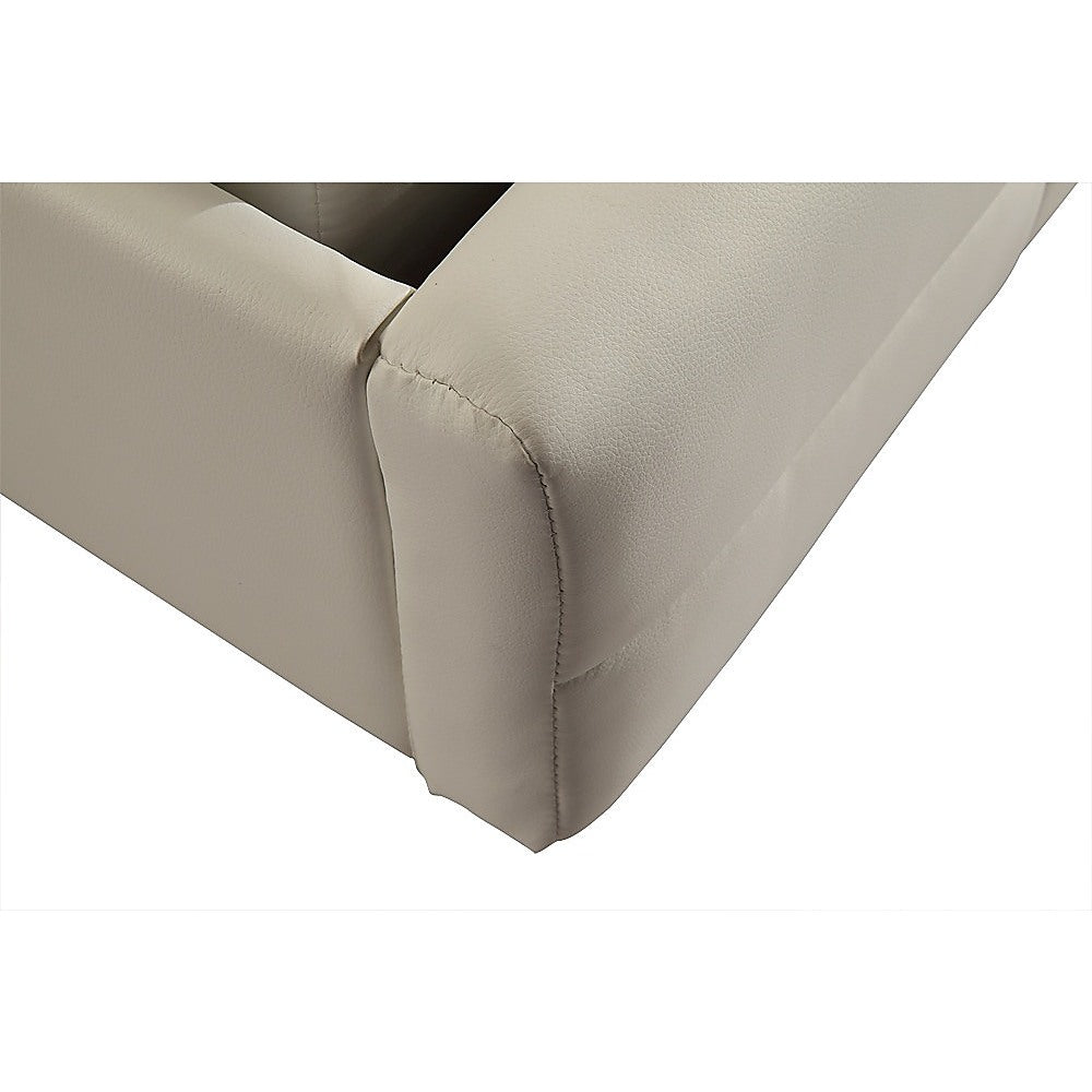 Out of Stock! King PU Leather Deluxe Bed Frame White