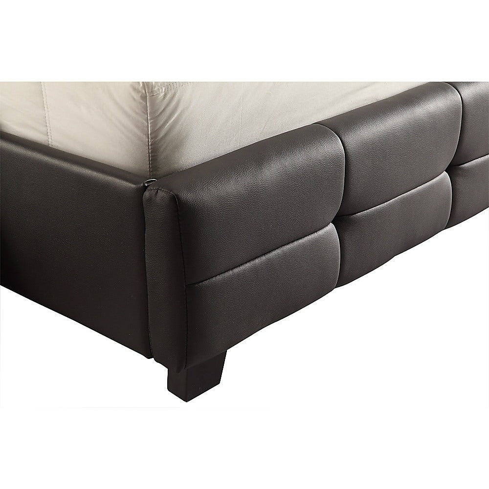Out of Stock! King Bed Frame Deluxe PU Leather - Black