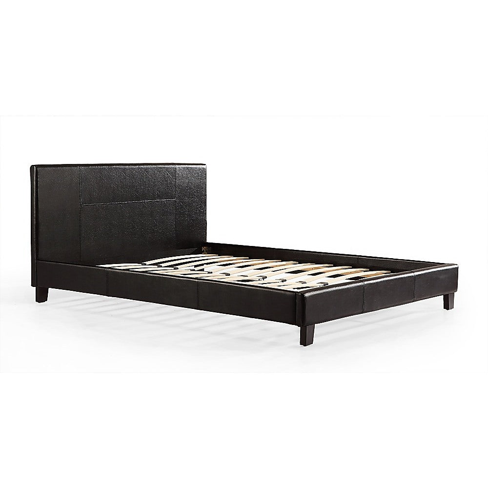 Out of Stock! Queen PU Leather Bed Frame Black