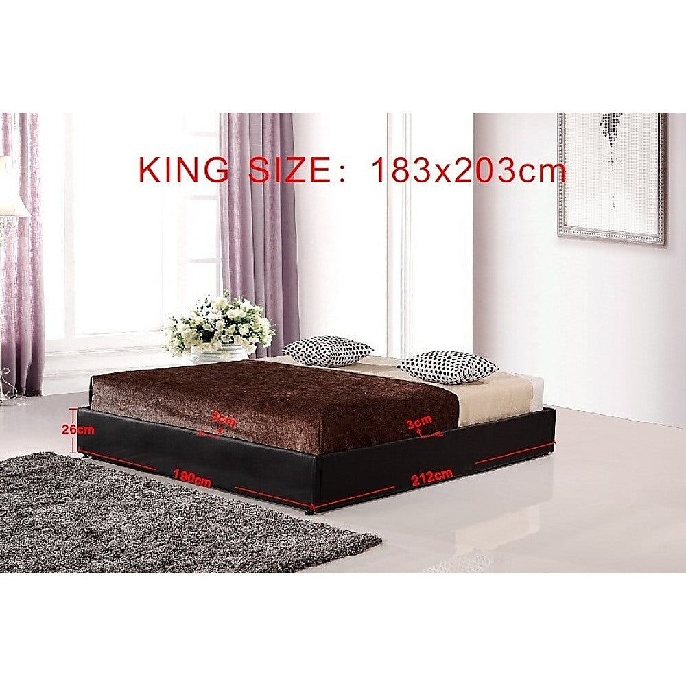 Out of Stock! King Size Bed Ensemble Frame PU Leather