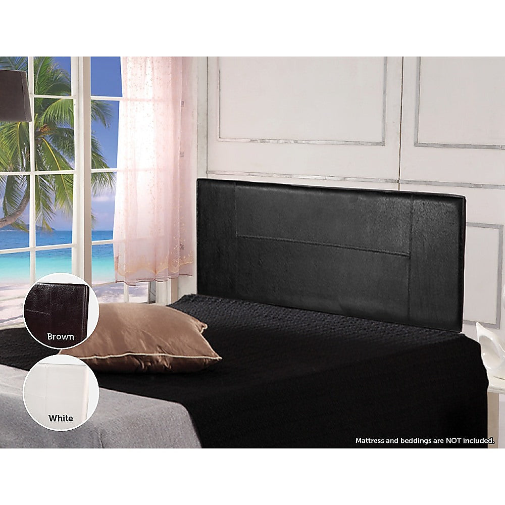 Queen Bed Headboard Bedhead - Black Leather