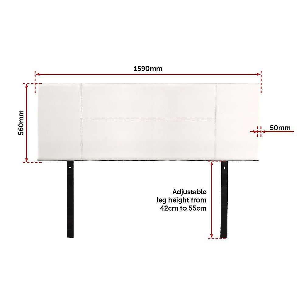 Out of Stock! PU Leather Queen Bed Headboard Bedhead - White