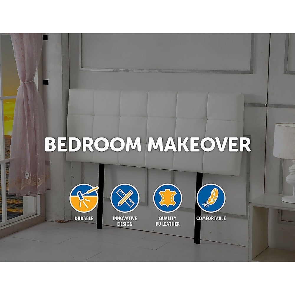 Out of Stock! Double Bed Deluxe Headboard Bedhead - White