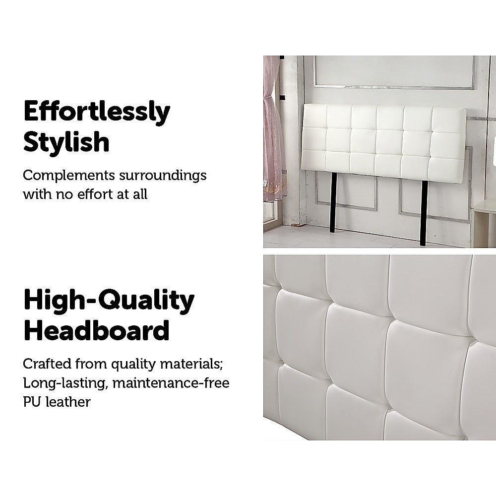 Out of Stock! Double Bed Deluxe Headboard Bedhead - White