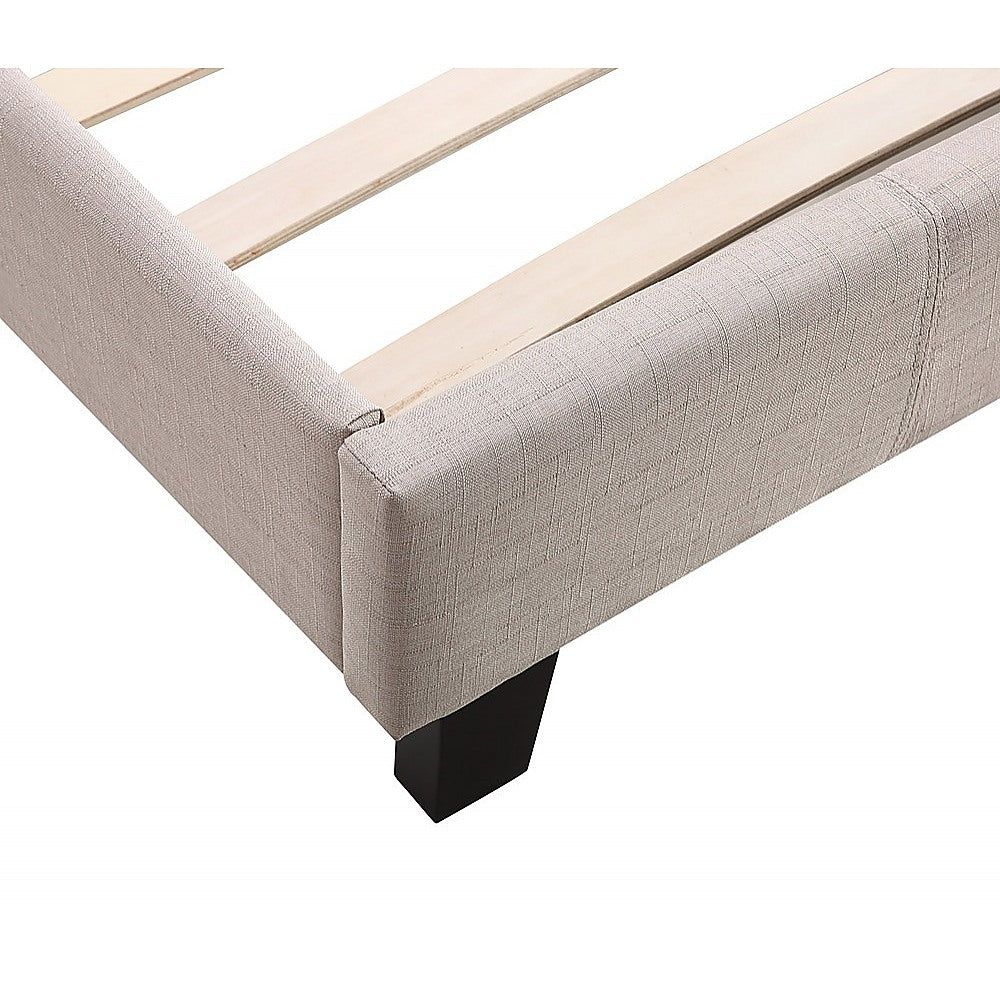 Out of Stock! Single Size Bed Frame Linen Fabric  Beige