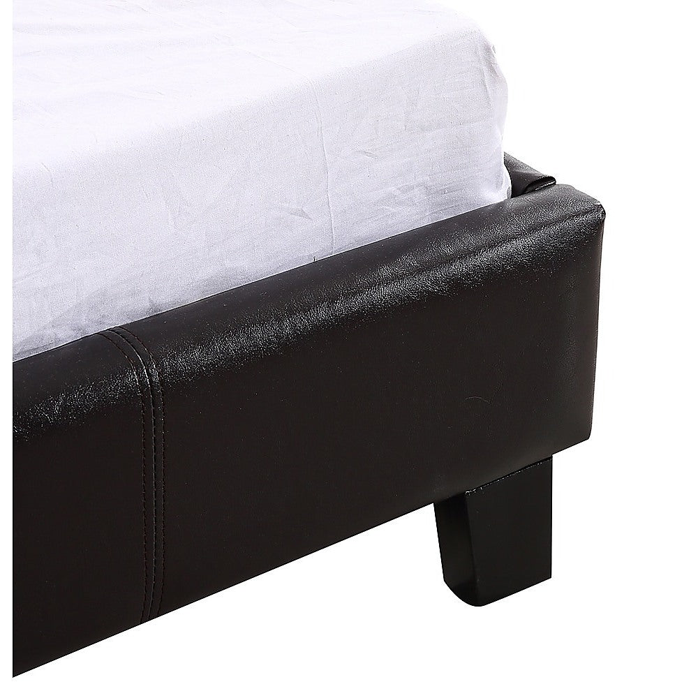 Out of Stock - Single Size Bed Frame - PU Leather Brown