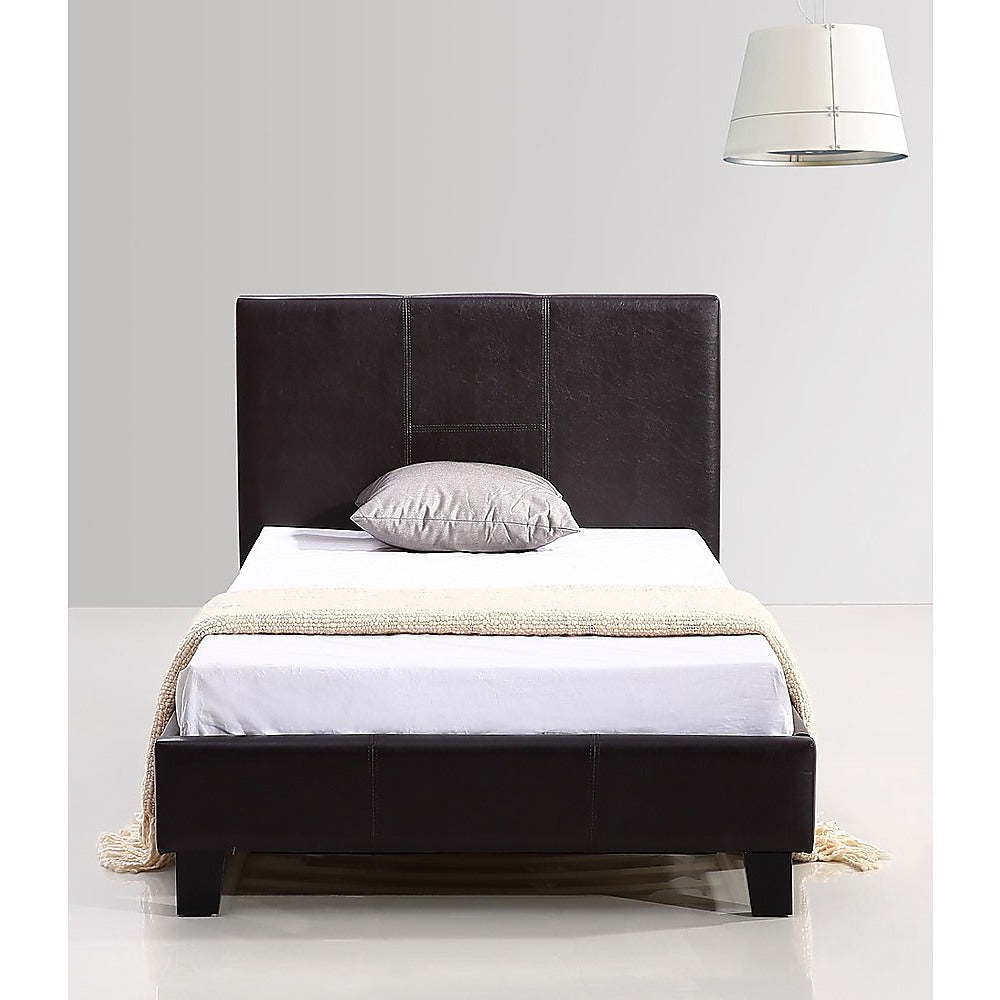 Out of Stock - Single Size Bed Frame - PU Leather Brown