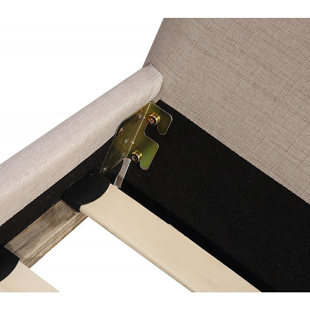 Out of Stock! King Bed Frame Linen Fabric Beige