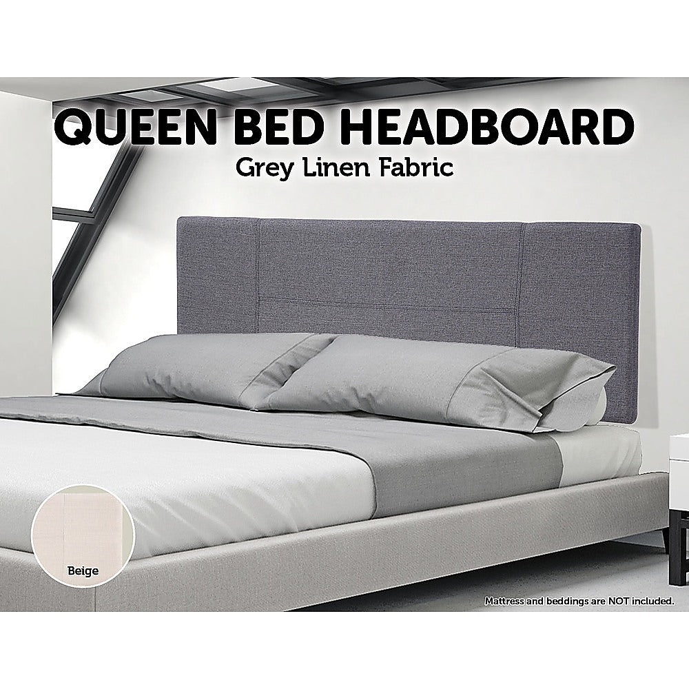 Out of stock! Queen Size Headboard/Bedhead Linen Fabric - Grey
