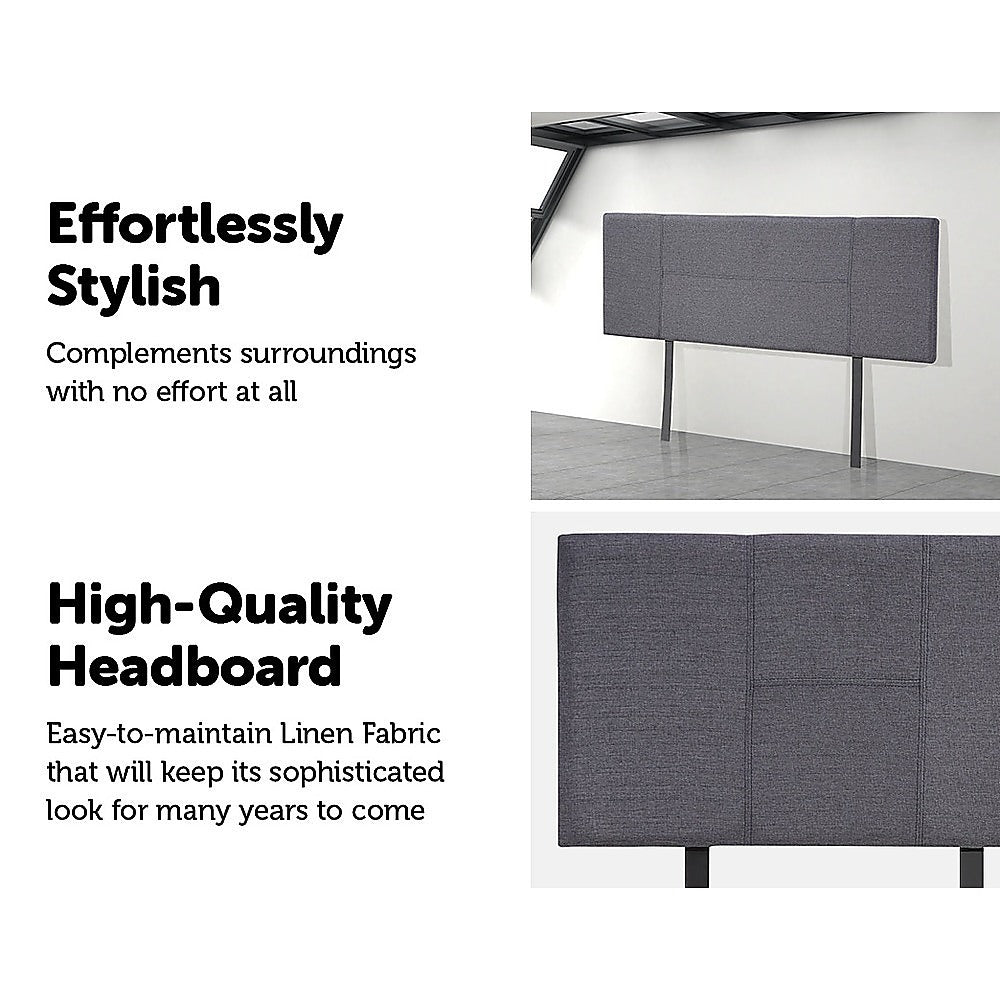 Queen Size Headboard/Bedhead Linen Fabric - Grey