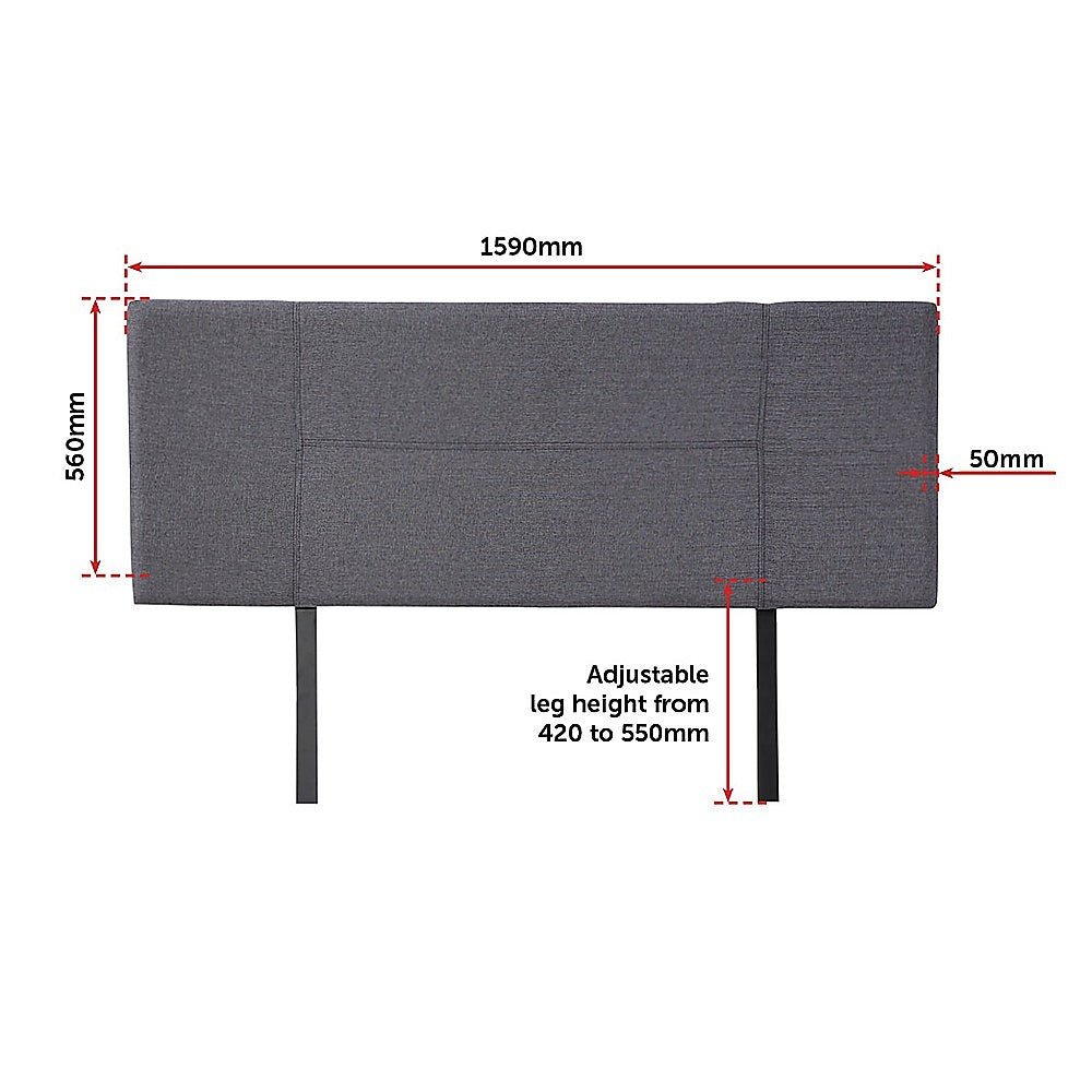 Queen Size Headboard/Bedhead Linen Fabric - Grey