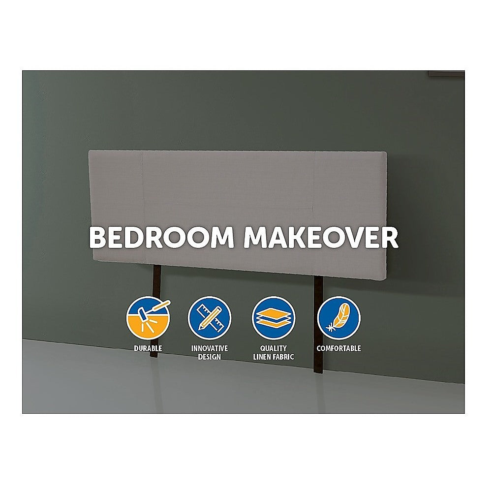Out of Stock! Queen Size Linen Fabric Bed Headboard Bedhead - Beige