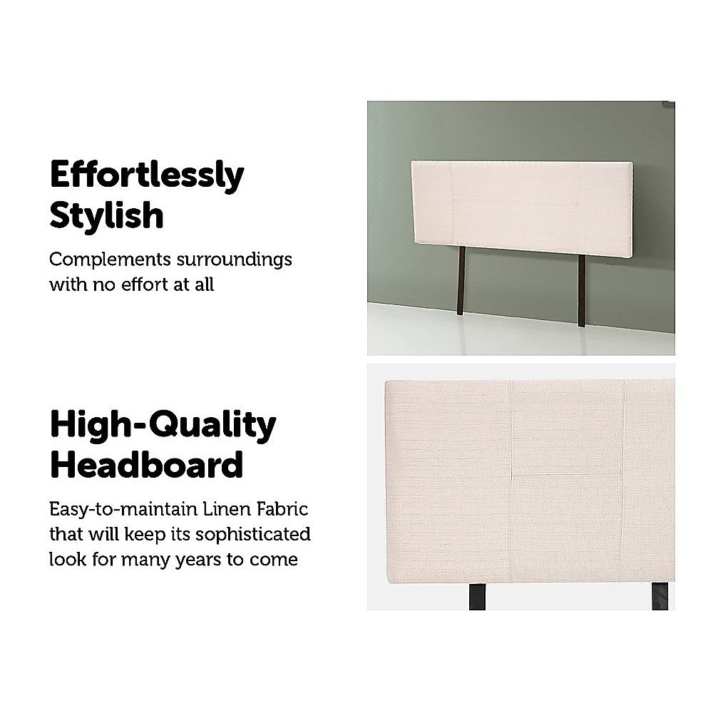 Out of Stock! Queen Size Linen Fabric Bed Headboard Bedhead - Beige