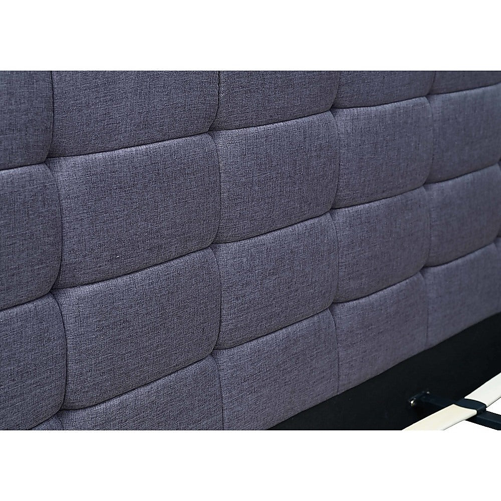Out of Stock! King Size Deluxe Bed Frame Linen Fabric Grey