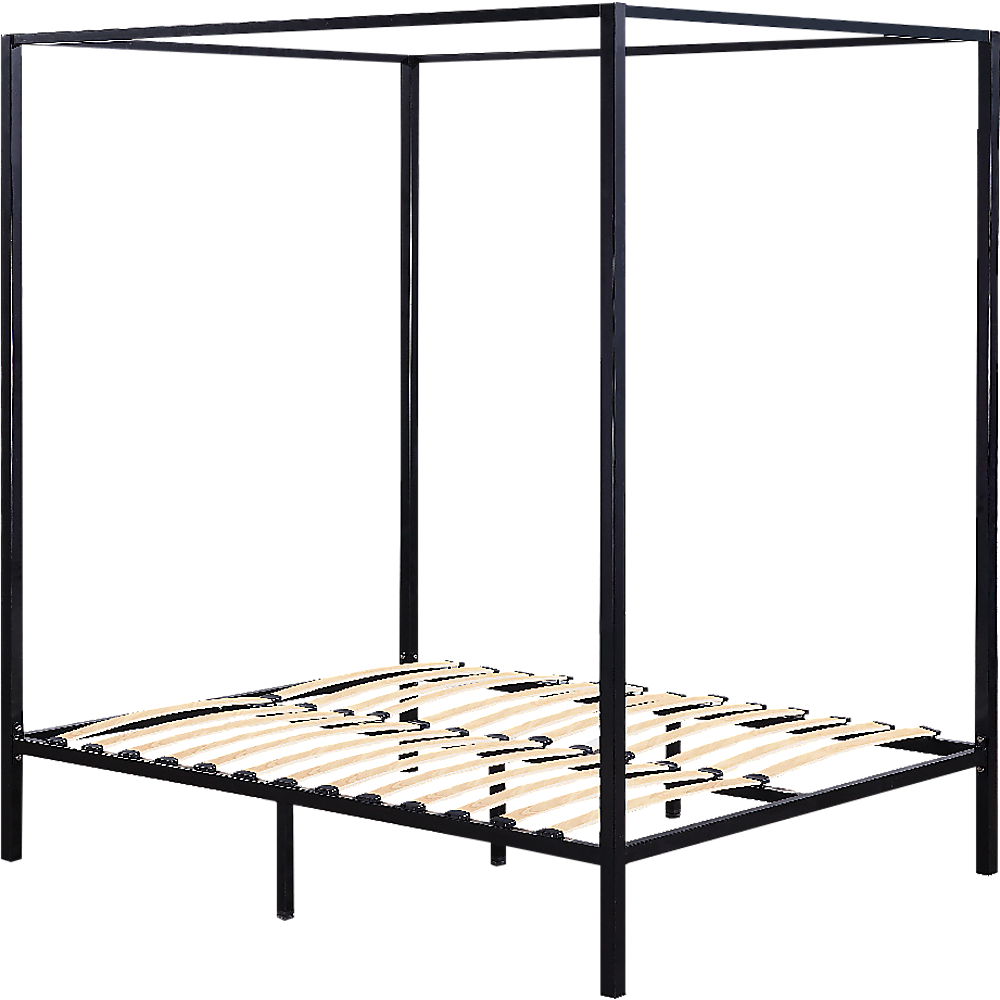 Double Size Bed Frame Four Poster - Black