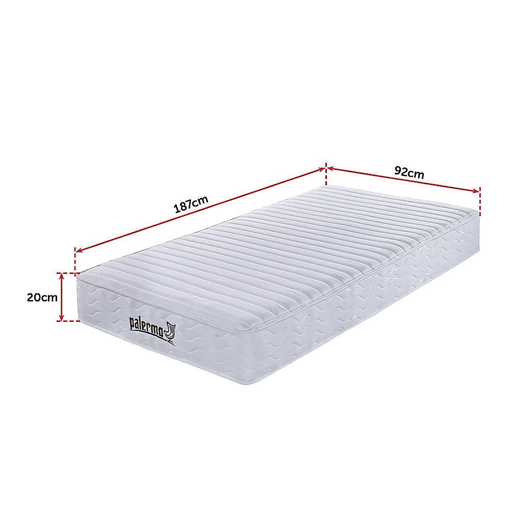 Out of Stock! Single Size 20cm Thick Palermo Contour Encased Coil Foam Mattress CertiPUR-US Certified