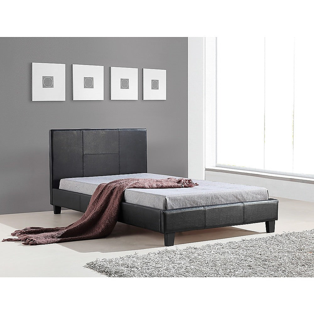 Out of Stock, Sorry! King Single PU Leather Bed Frame Black