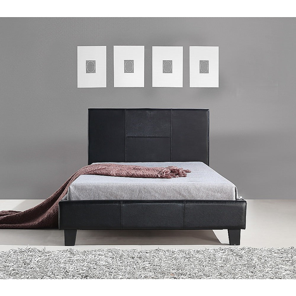 Out of Stock, Sorry! King Single PU Leather Bed Frame Black