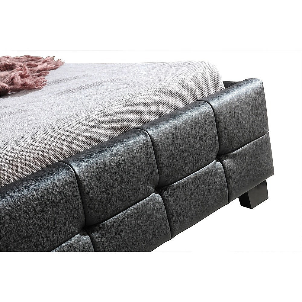 Out of Stock! King Single Bed Frame PU Leather Deluxe Black