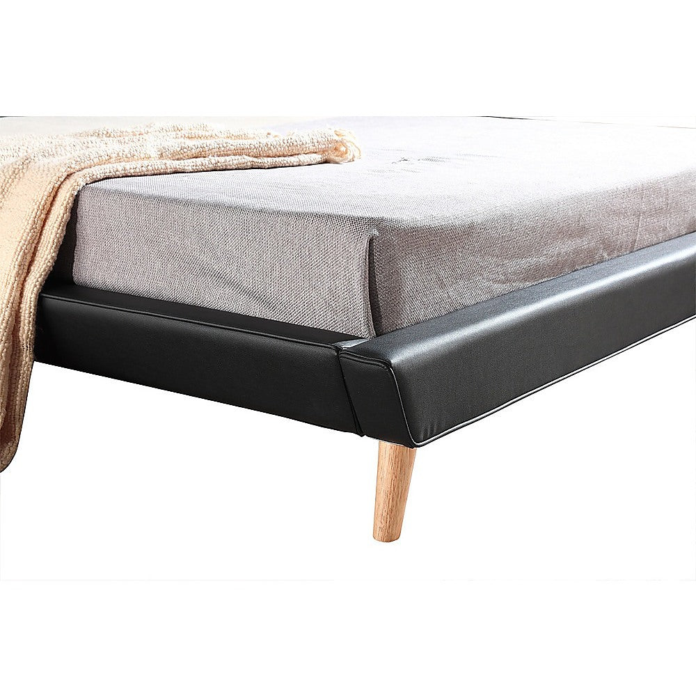 Out of Stock! King Size Bed Frame PU Leather Deluxe  Black