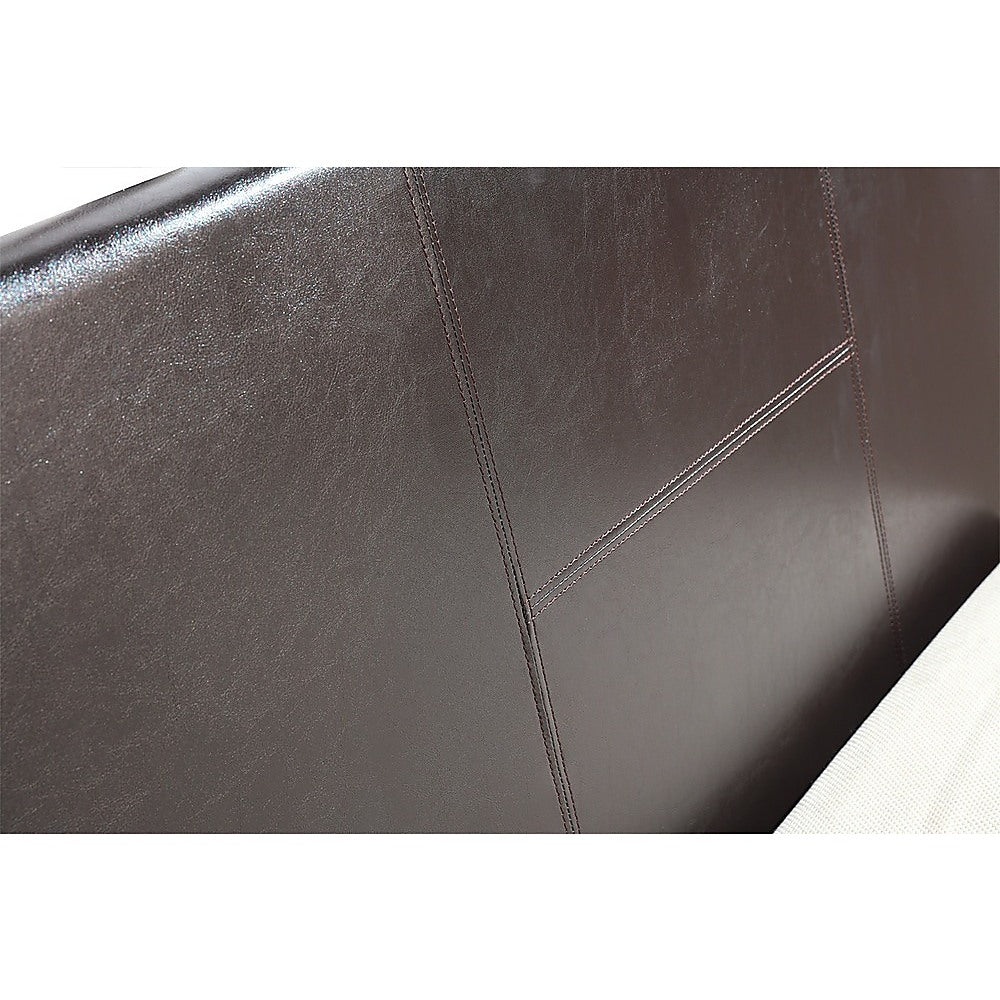 Out of Stock! King Single Bed Frame PU Leather Brown