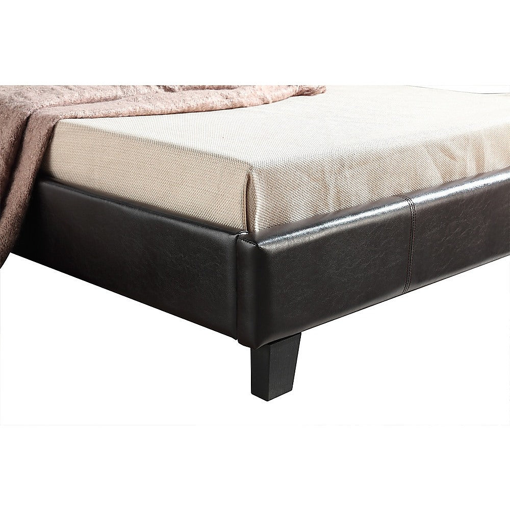 Out of Stock! King Single Bed Frame PU Leather Brown