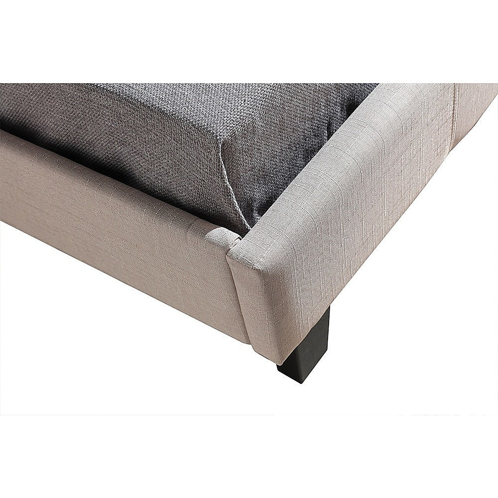 Out of Stock! King Single Bed Frame Linen Fabric Beige